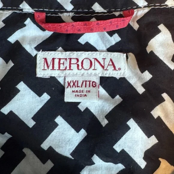 Merona Black & White Geometric Print Button Front Blouse XXL - Picture 10 of 11